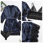 Women's Sexy Pajamas Nightgowns Lingerie Shorts 4-piece