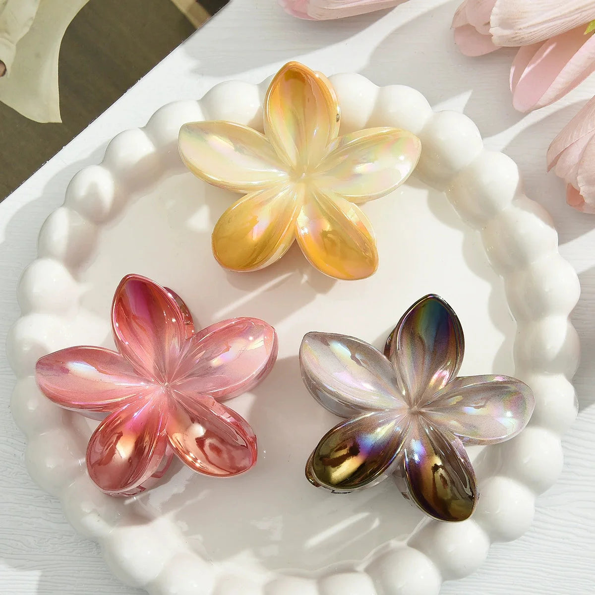 Egg Flower Hair Clips Gradient Candy Colors