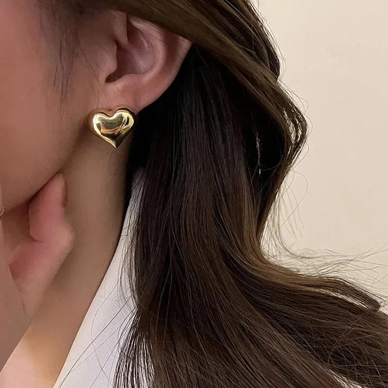 Dainty Love Heart Shape Earrings Studs.