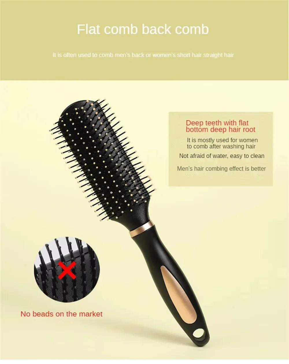 Professional Salon Straight Smooth Paddle Hair Brush.