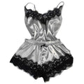 Nightwear Lace Trim Satin Cami Top Pyjama Set