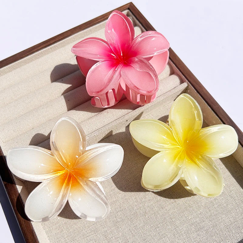 Hawaiian Gradient Flower Hair Claw Clip