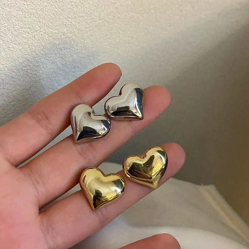 Dainty Love Heart Shape Earrings Studs.