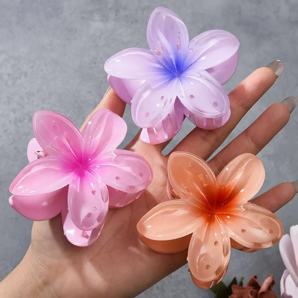 Egg Flower Hair Clips Gradient Candy Colors
