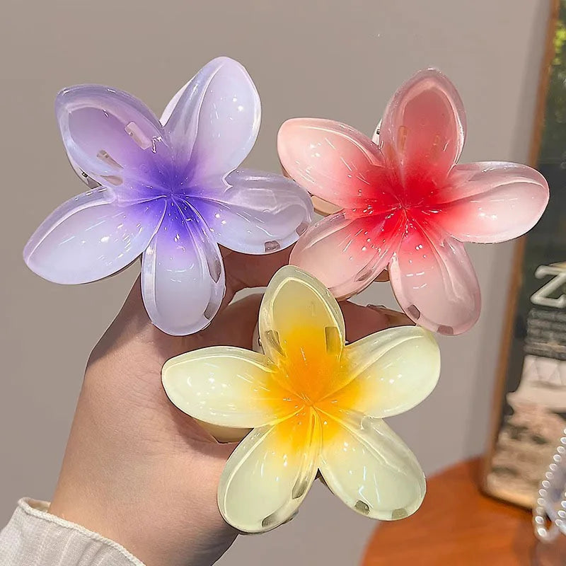 Hawaiian Gradient Flower Hair Claw Clip
