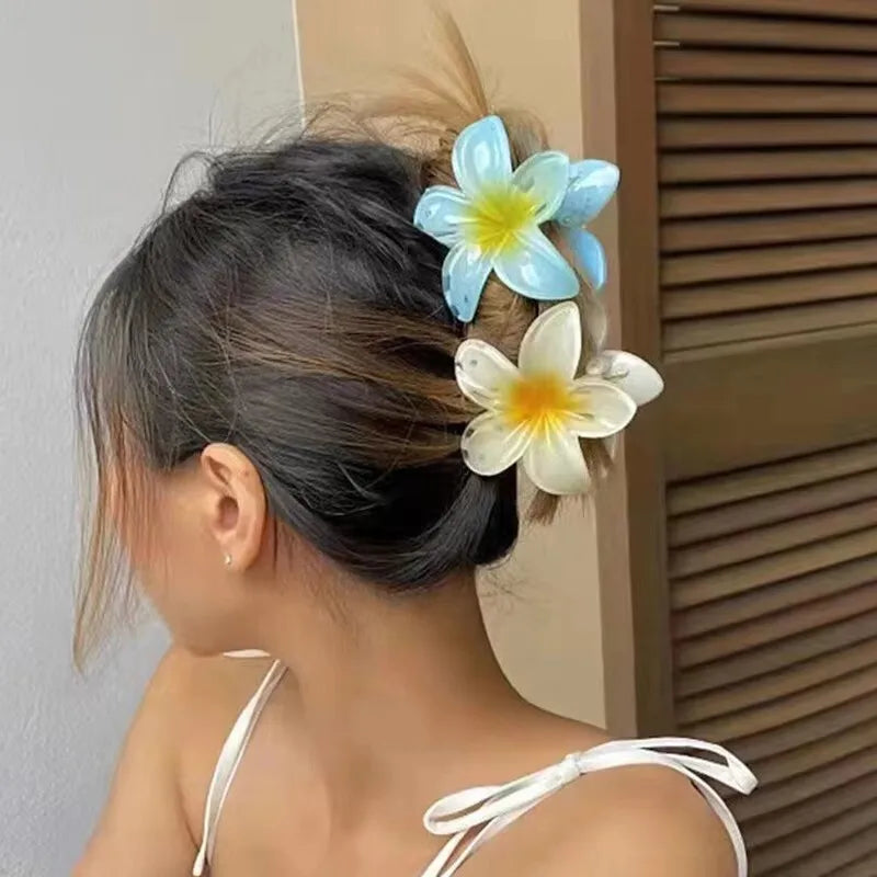 Hawaiian Gradient Flower Hair Claw Clip