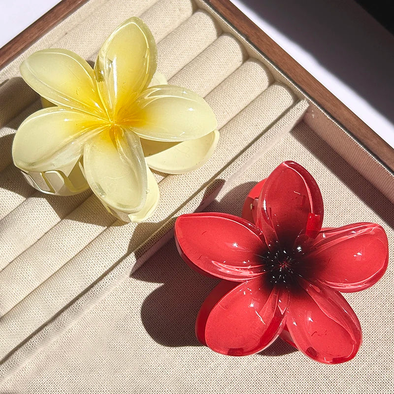 Hawaiian Gradient Flower Hair Claw Clip
