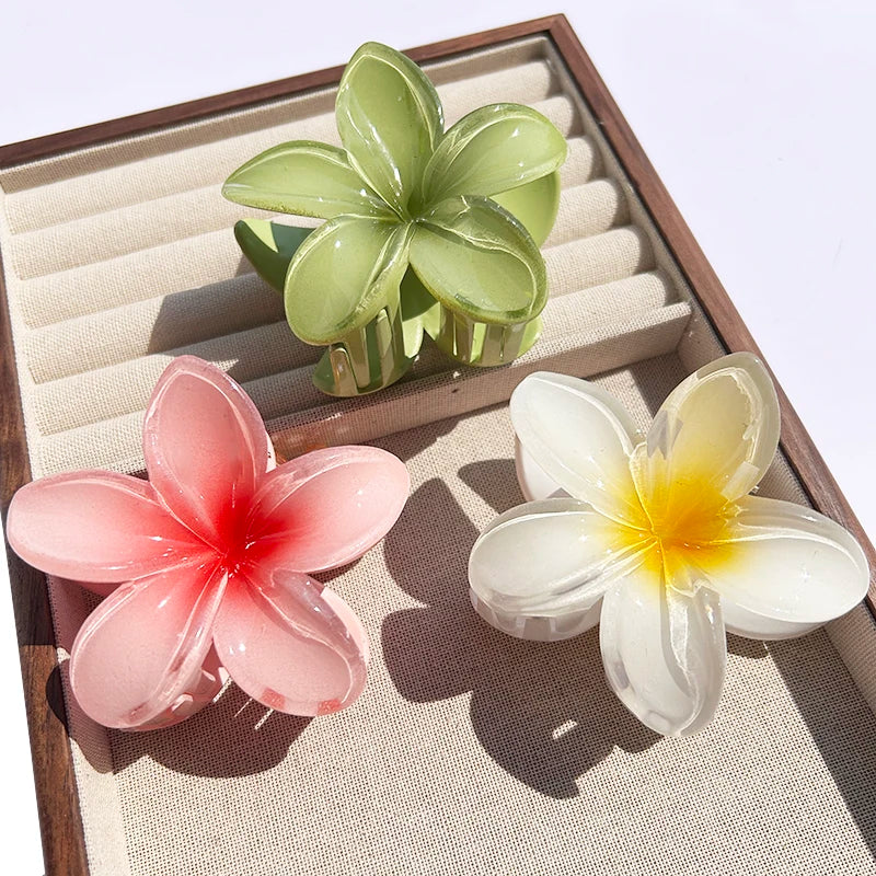 Hawaiian Gradient Flower Hair Claw Clip