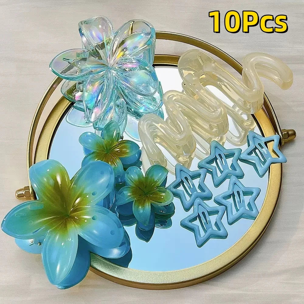 Egg Flower Hair Clips Gradient Candy Colors