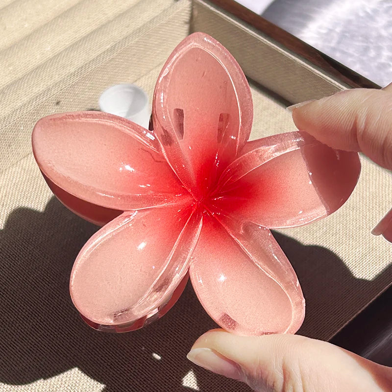 Hawaiian Gradient Flower Hair Claw Clip