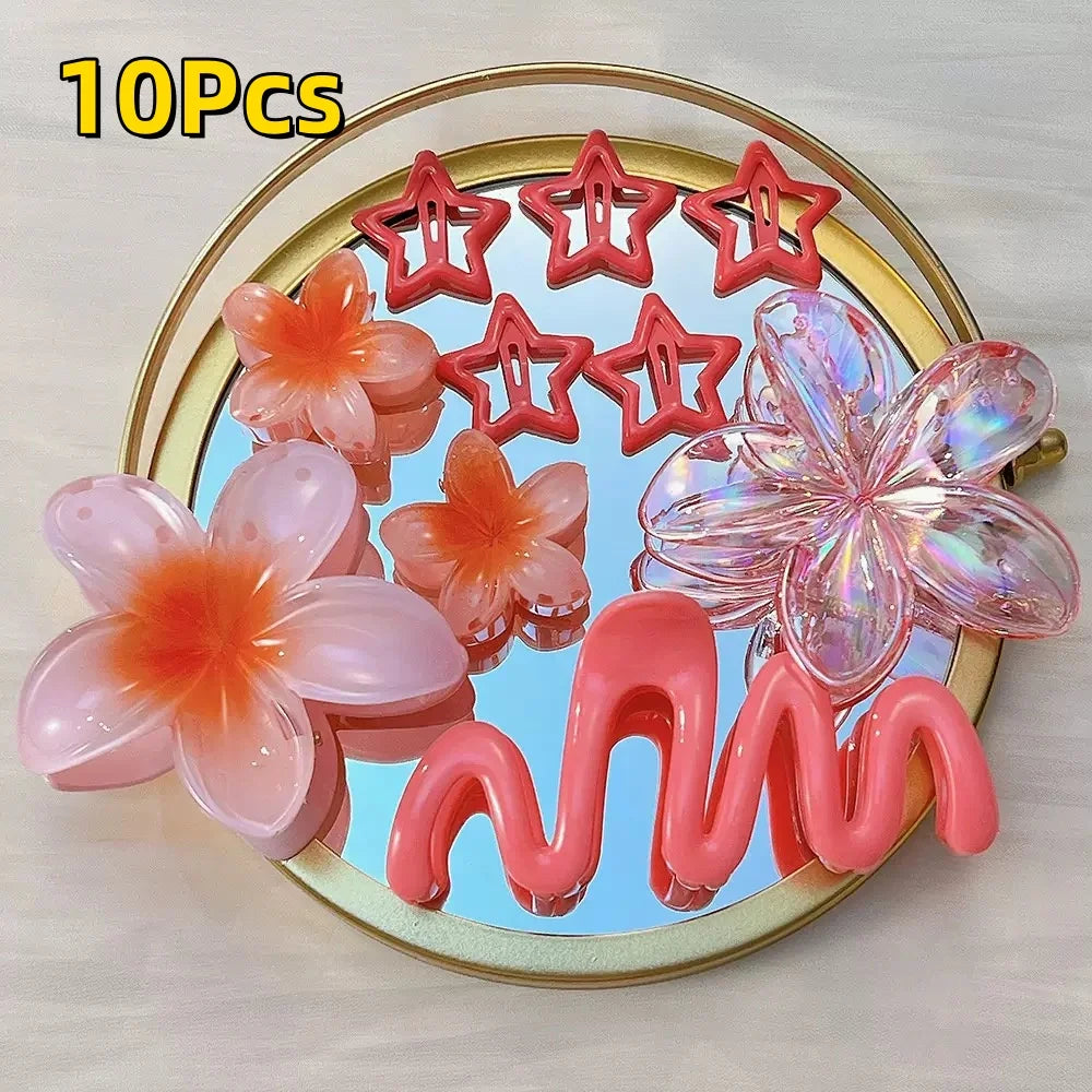 Egg Flower Hair Clips Gradient Candy Colors