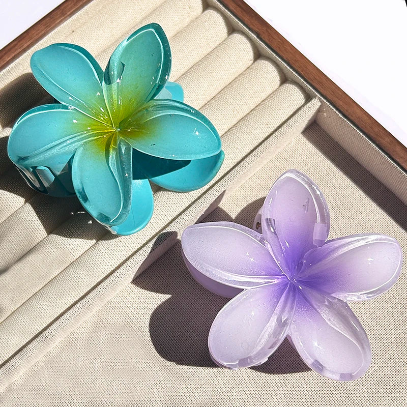 Hawaiian Gradient Flower Hair Claw Clip