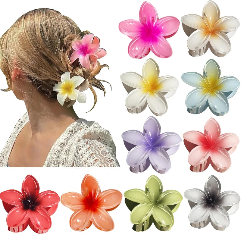 Hawaiian Gradient Flower Hair Claw Clip