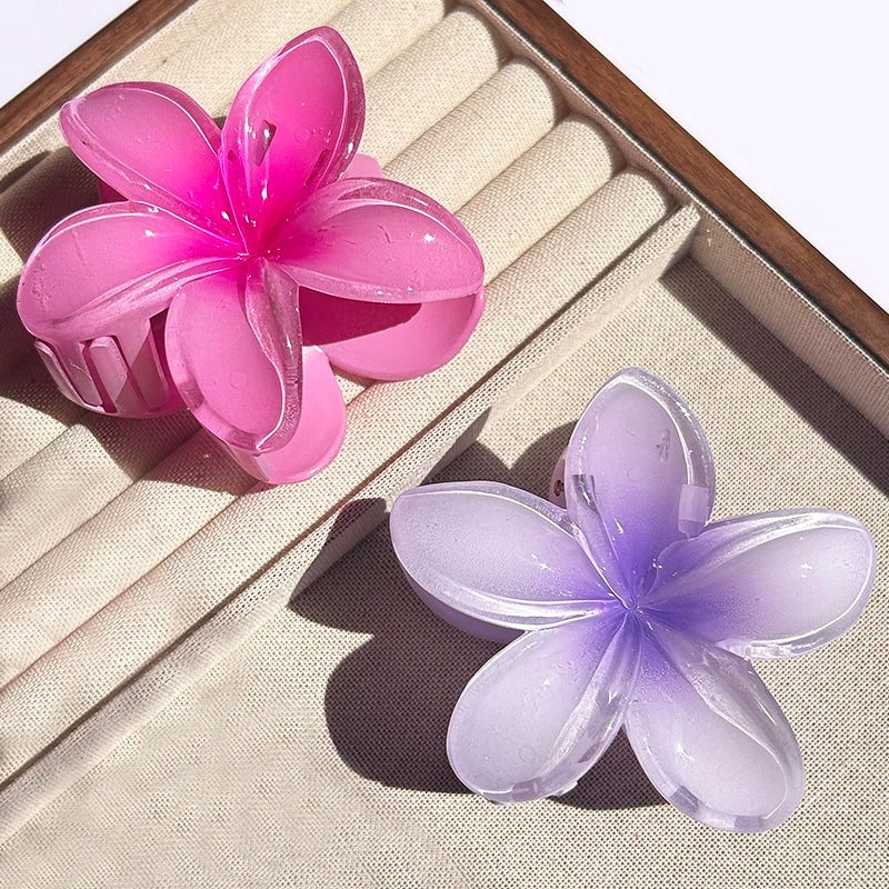 Hawaiian Gradient Flower Hair Claw Clip