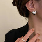 Dainty Love Heart Shape Earrings Studs.