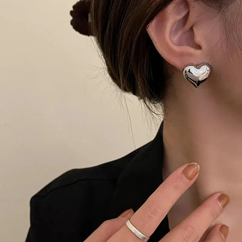 Dainty Love Heart Shape Earrings Studs.