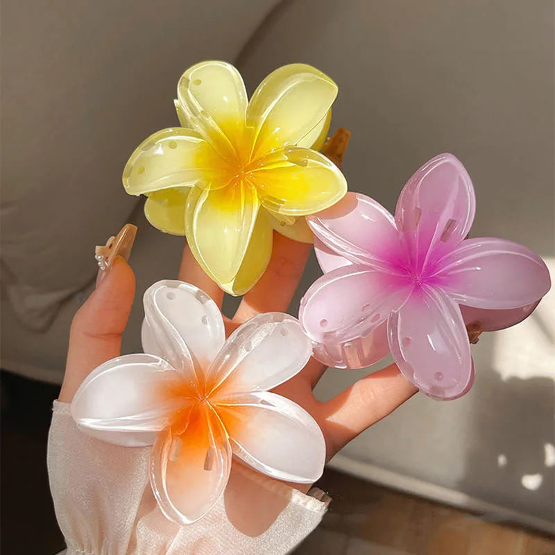 Hawaiian Gradient Flower Hair Claw Clip