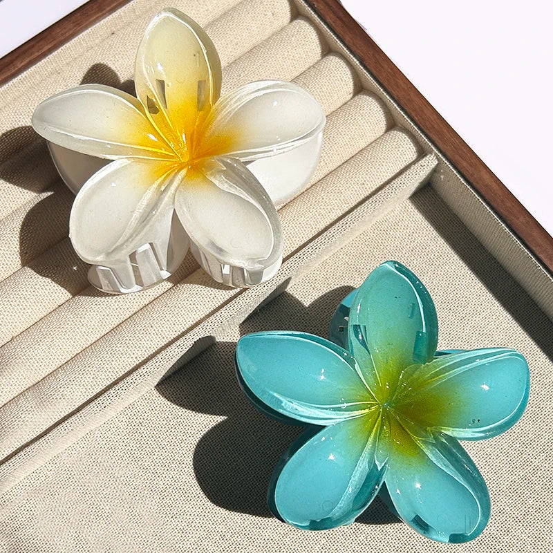 Hawaiian Gradient Flower Hair Claw Clip