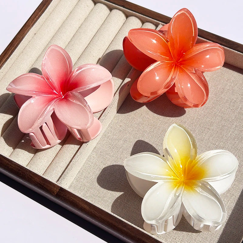 Hawaiian Gradient Flower Hair Claw Clip