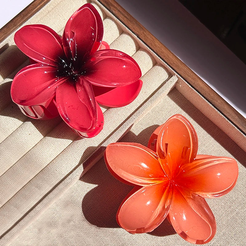 Hawaiian Gradient Flower Hair Claw Clip