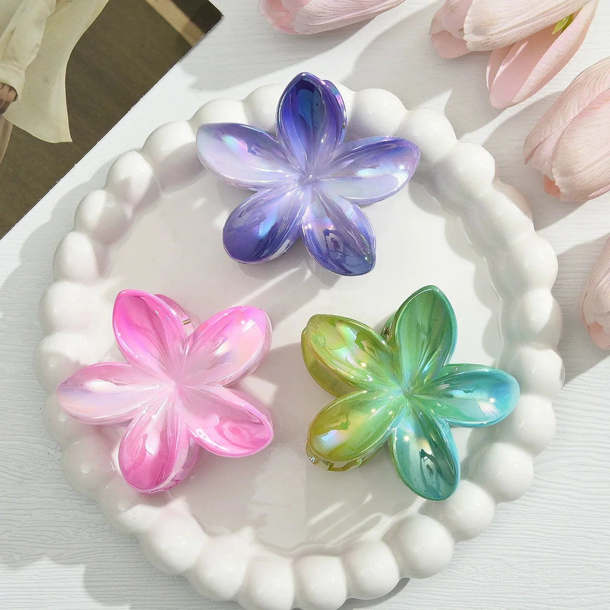 Egg Flower Hair Clips Gradient Candy Colors