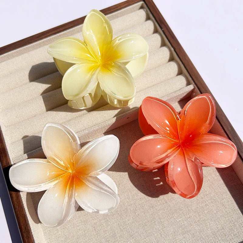 Hawaiian Gradient Flower Hair Claw Clip