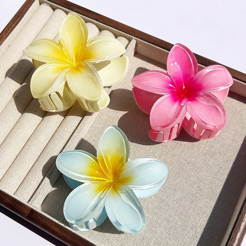 Hawaiian Gradient Flower Hair Claw Clip