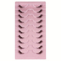 10 Pairs Thick Half Eyelashes 10mm Wispy Cat Eye Eyelashes