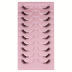 10 Pairs Thick Half Eyelashes 10mm Wispy Cat Eye Eyelashes