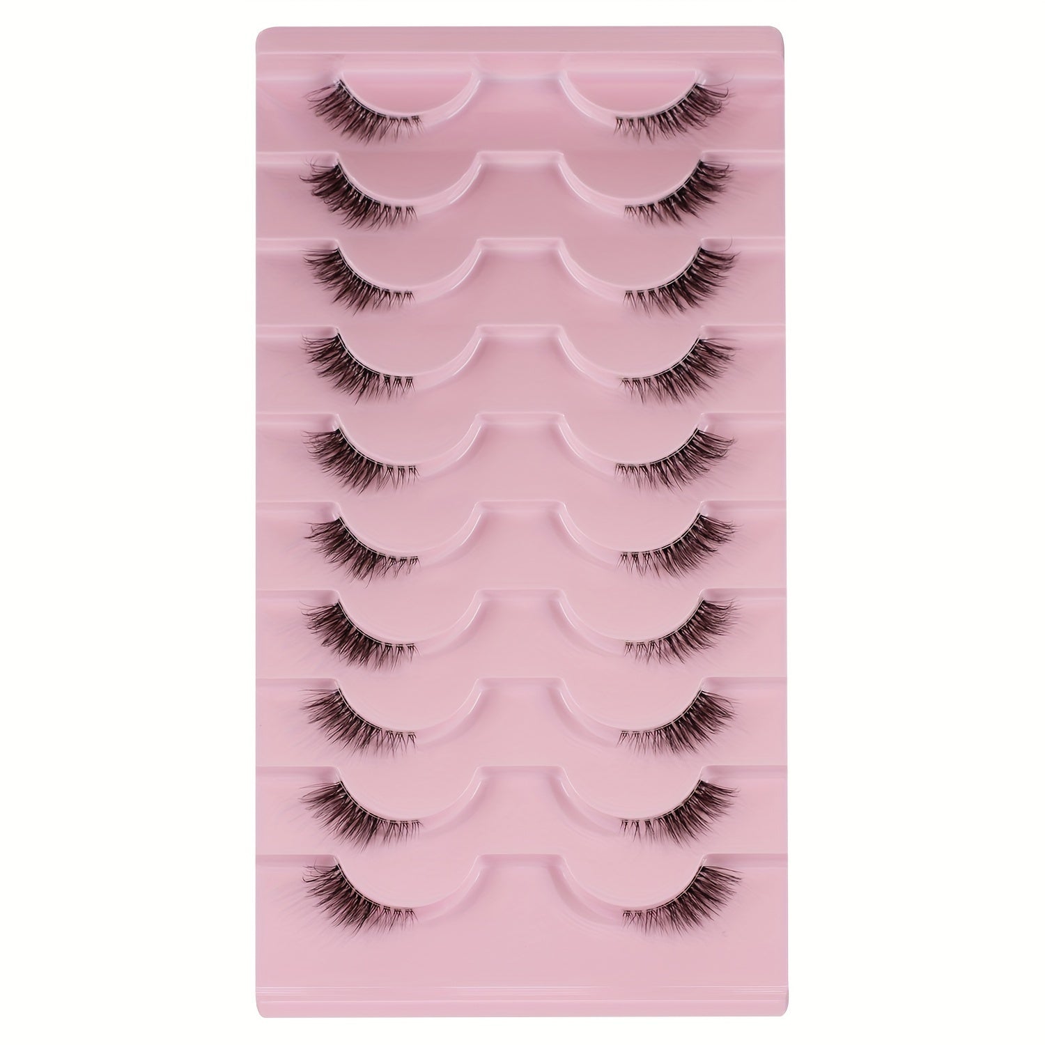 10 Pairs Thick Half Eyelashes 10mm Wispy Cat Eye Eyelashes