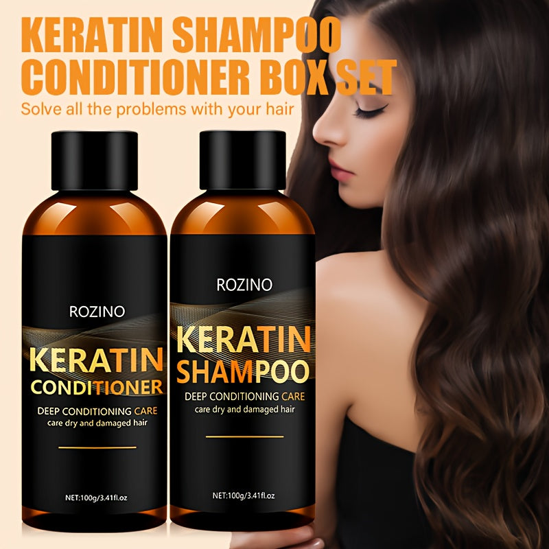 ROZINO Keratin Shampoo and Conditioner Hair Care Set