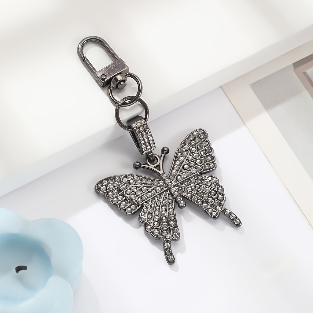 Valentine's Day Rhinestone Butterfly Keychain