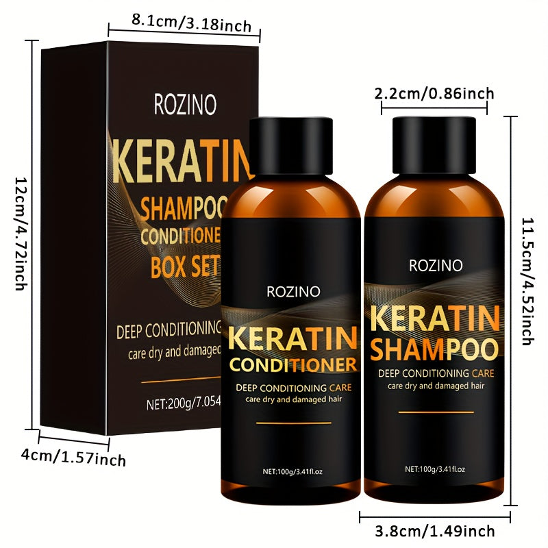 ROZINO Keratin Shampoo and Conditioner Hair Care Set