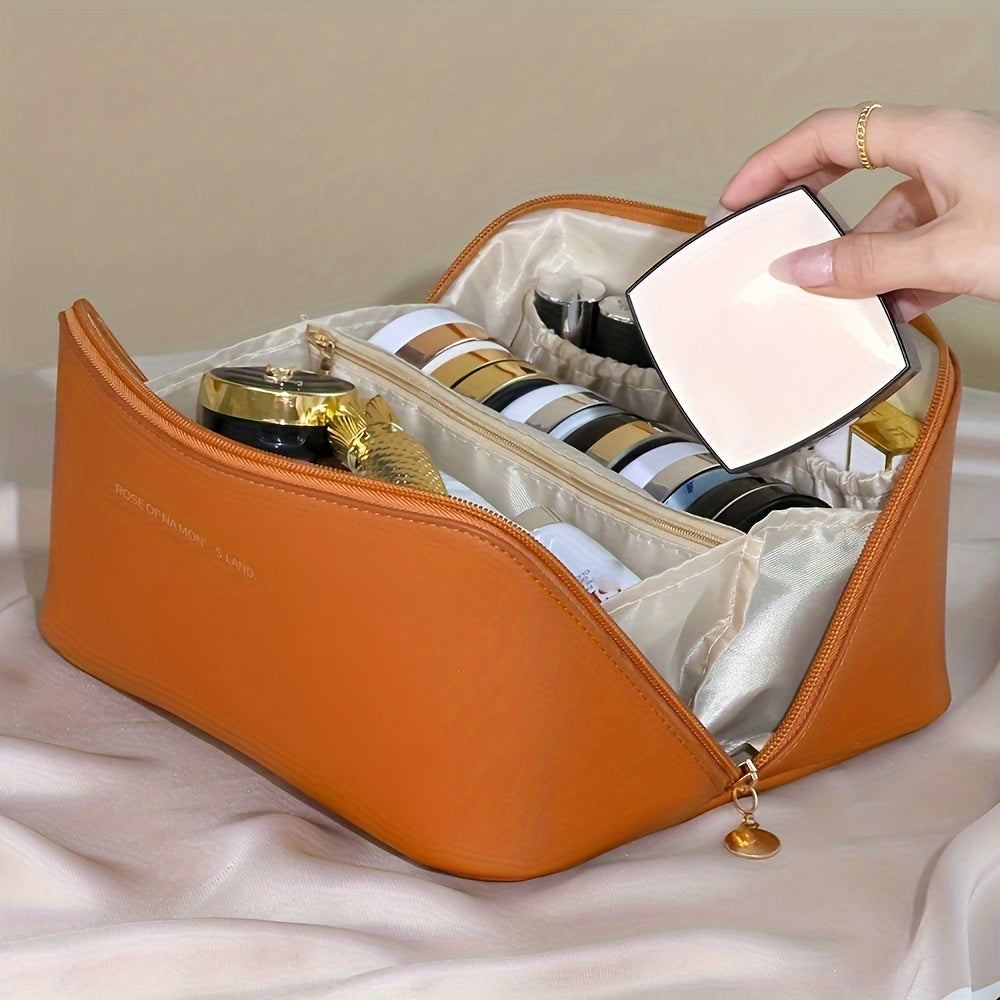 Large Capacity Makeup Bag Portable Zippered Pouch