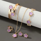 Lucky Flower Design Alloy Jewelry Set.