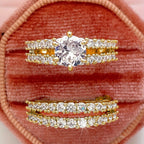 2pcs/set Bridal Synthetic Zirconia Rings