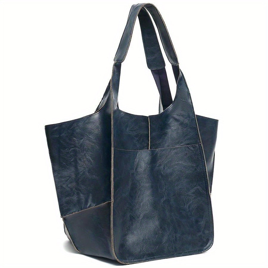 Large Capacity Retro PU Tote Bag For Women