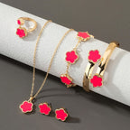 Lucky Flower Design Alloy Jewelry Set.