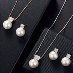 Imitation Pearl Necklace And Earring Jewelry Set