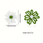 Charming Asymmetric Daisy Flower Stud Earrings.