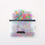 1000pcs Jelly Colour High Elasticity Soft Hair Bands with Glitter.