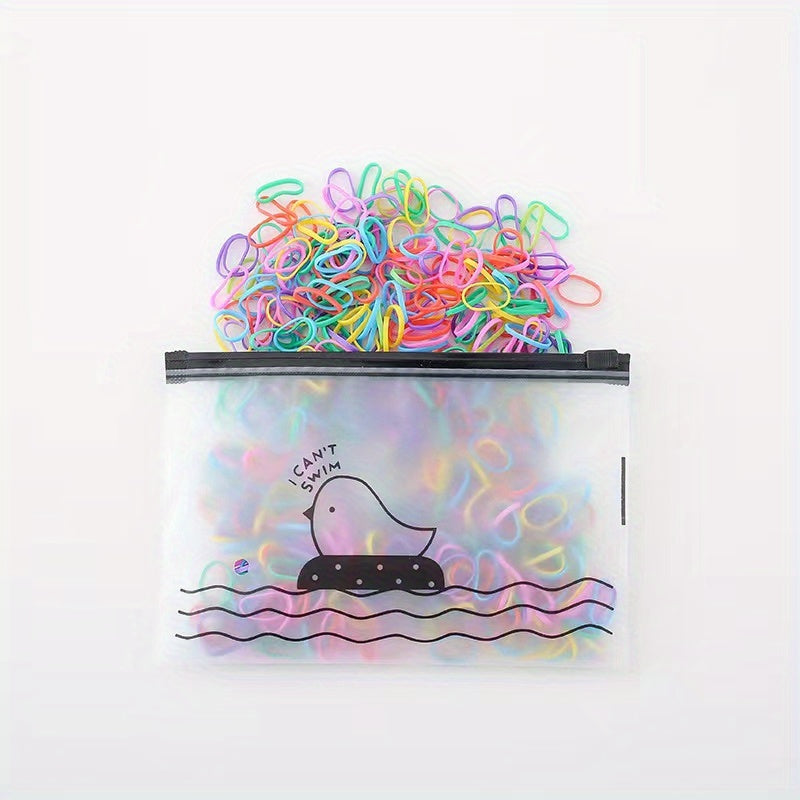 1000pcs Jelly Colour High Elasticity Soft Hair Bands with Glitter.