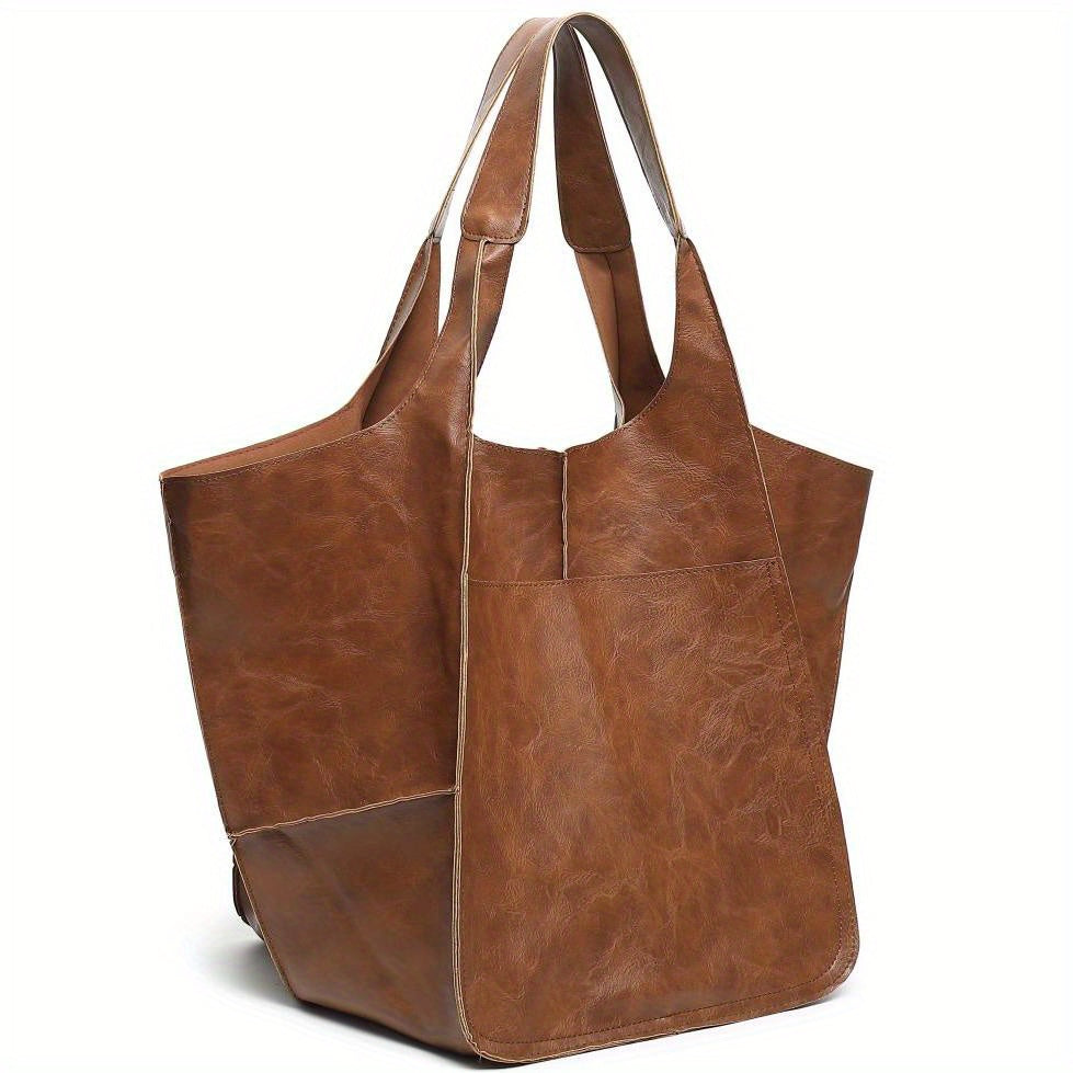 Large Capacity Retro PU Tote Bag For Women