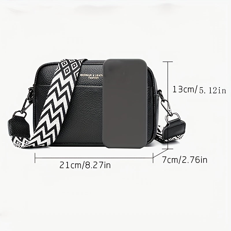 Elegant Genuine Leather Square Crossbody Bag for Women
