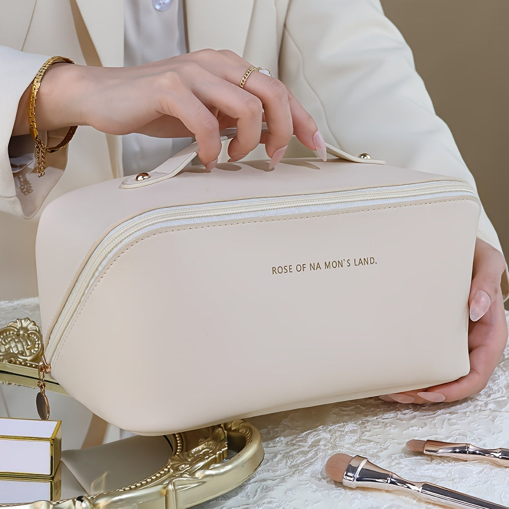 Large Capacity Makeup Bag Portable Zippered Pouch