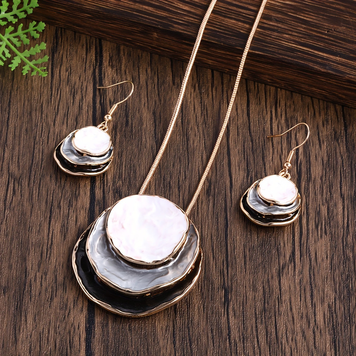 CRING COCO Bohemian 3-Layer Round Zinc Alloy Enamel Jewelry Set