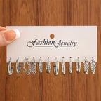 Punk Retro Circle Love Shape Women's Earrings Set