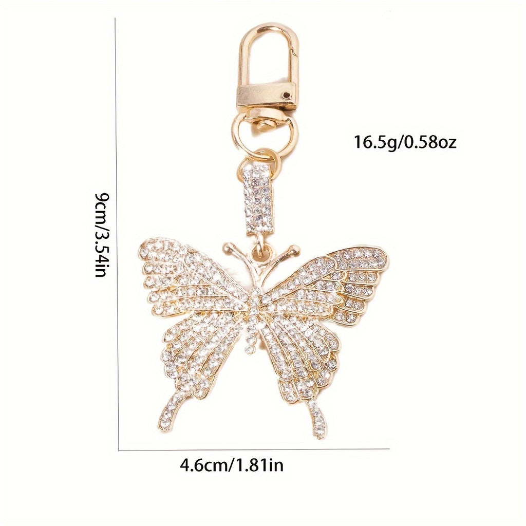 Valentine's Day Rhinestone Butterfly Keychain