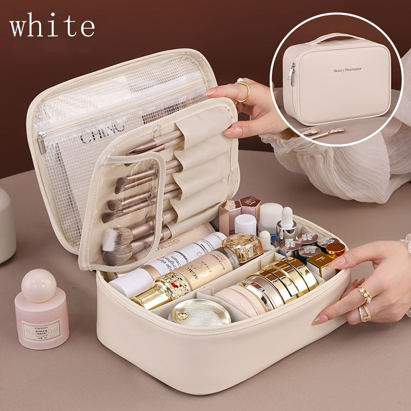 Large Capacity Detachable Makeup Bag with Brush Holder
