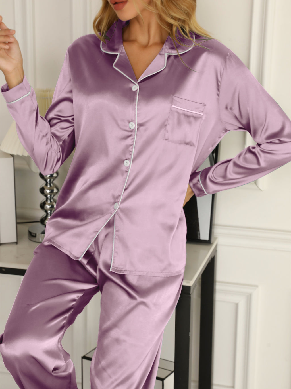 Cozy Solid Pyjama Set Women's Sleepwear